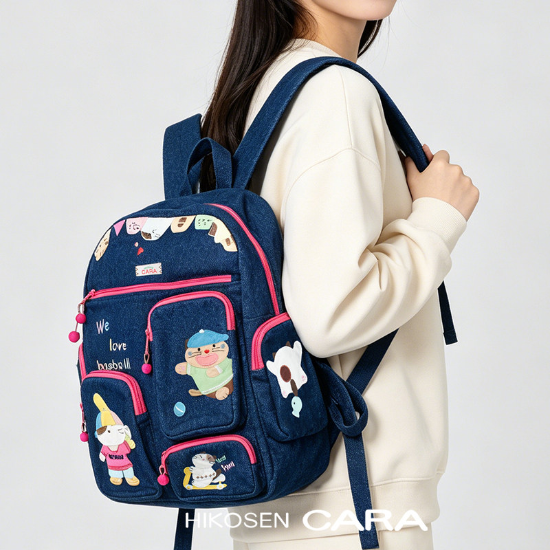 【中号】HIKOSEN CARA卡拉猫书包大容量旅行护脊减负双肩包中号