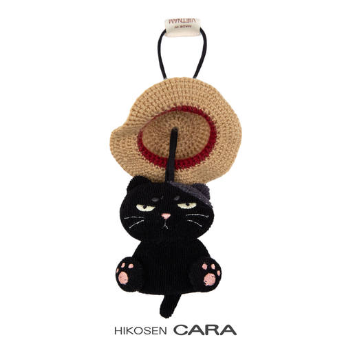 HIKOSEN CARA卡拉猫可爱草帽茶丸猫立体创意包挂件卡通毛绒挂饰