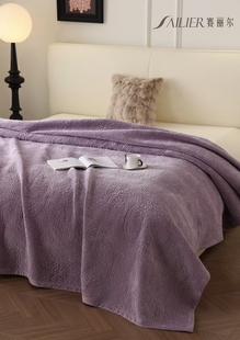 绣球韩式 赛丽尔新款 亲肤绒床盖榻榻米炕盖绒高端绒毯