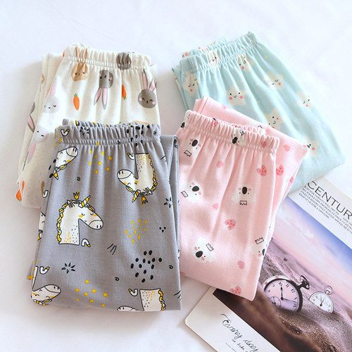 米筱米棉毛可爱纯棉春秋印花睡裤