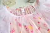 Японские розовые кружевные милые хлопковые марлевые нарукавники, пижама, короткий рукав