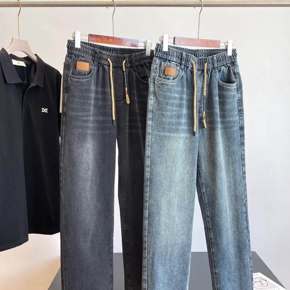 巨舒服！92%高棉！柔软有质感 外贸男装工厂尾货微弹松紧腰牛仔裤