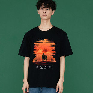 沙丘2电影周边t恤夏季男女同款美式复古废土风短袖衣服上衣dune
