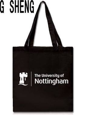 UoN诺丁汉大学帆布包留学纪念 环保购物袋单肩手提女文艺布包