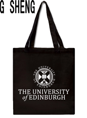 爱丁堡大学帆布袋Edinburgh留学纪念布包 简约环保单肩手提购物袋
