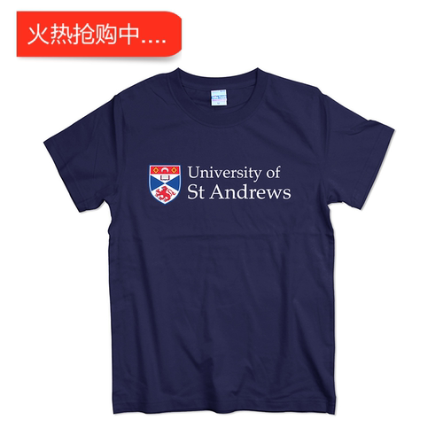StAndrews英国圣安德鲁斯大学校服T恤青少年夏季纯棉印花班服T恤