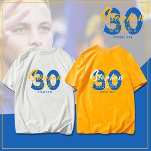 金州勇士30号斯蒂芬库里运动纯棉半袖大码宽松透气短袖T恤衫