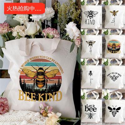 Honeybee Women Let It Bee 图案印花女性 Mujer 可重复使用