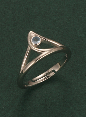 S925纯银无畏契约贤者Sage圣祈戒指女 开口锆石VALORANT