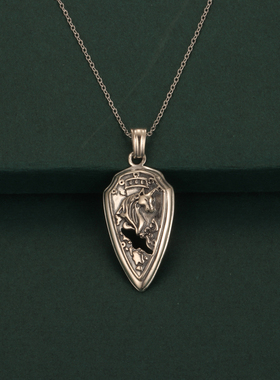 最终幻想FF14游戏周边独角兽纹章奥尔什方项链挂件吊坠925银