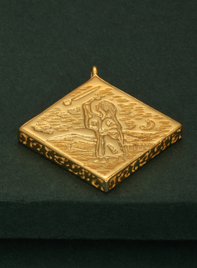 925银艾尔登法环周边 观星少女的传说项链 护身符老头环吊坠智力