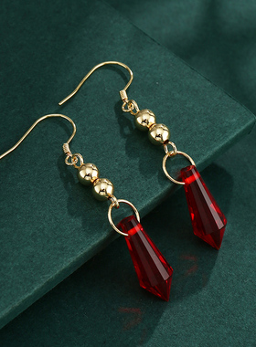 925纯银耳饰耳钉二次元耳勾耳夹 达达利亚耳环 水晶耳坠