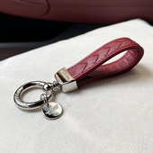 钥匙链圈挂绳定制 女钥匙挂饰挂件个性 新款 牛皮编织汽车钥匙扣男士