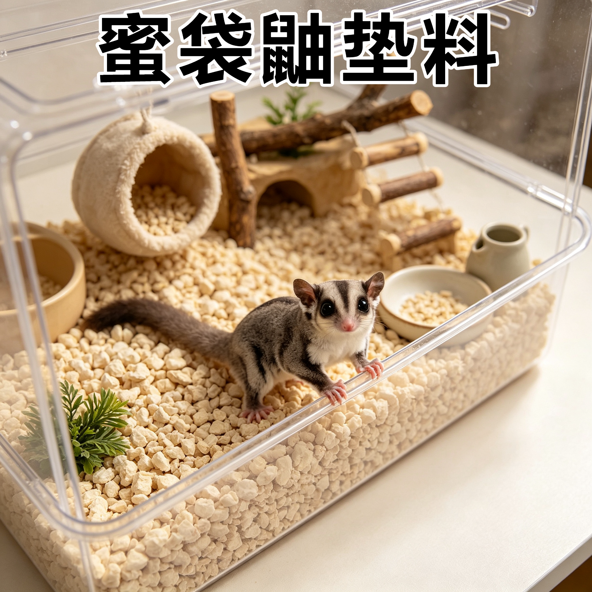 蜜袋鼬专用垫料玉米芯爬宠垫料可食用不易臭四季通用造景装饰无尘
