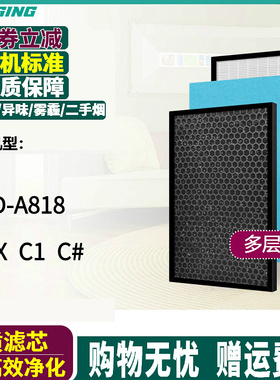 适配SciX/荣事达空气净化器滤芯RSD-A818 C1 C#集尘除甲醛过滤网