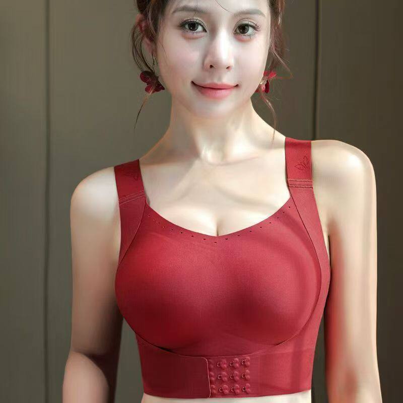 运动调整型文胸女全罩杯显瘦无钢圈无痕美体收副乳防外扩大码内衣