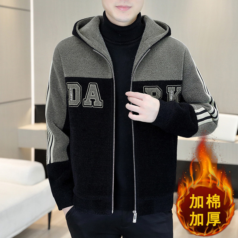 抖音直播高品质连帽毛呢大衣短款加厚夹克外套A77P150图片