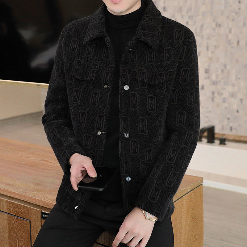 秋季新款高品质男孩毛呢大衣翻领短款夹克外套上衣N705P170，男装毛呢大衣，电商B226-2（原B217-2）