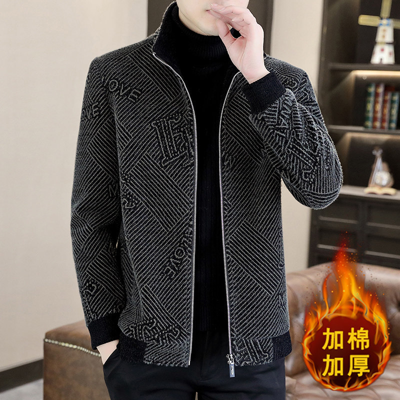 抖音直播男士商务休闲加厚夹克立领毛呢大衣短款外套A63P150,男装夹克,电商B226-2（原B217-2）