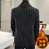 抖音直播韩版修身毛呢大衣短款加棉夹克外套上衣男A75P140，男装夹克，电商B226-2（原B217-2）