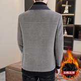 主推深度库存高品质加棉加厚毛呢大衣短款西装外套男A55，男装毛呢大衣，电商B226-2（原B217-2）