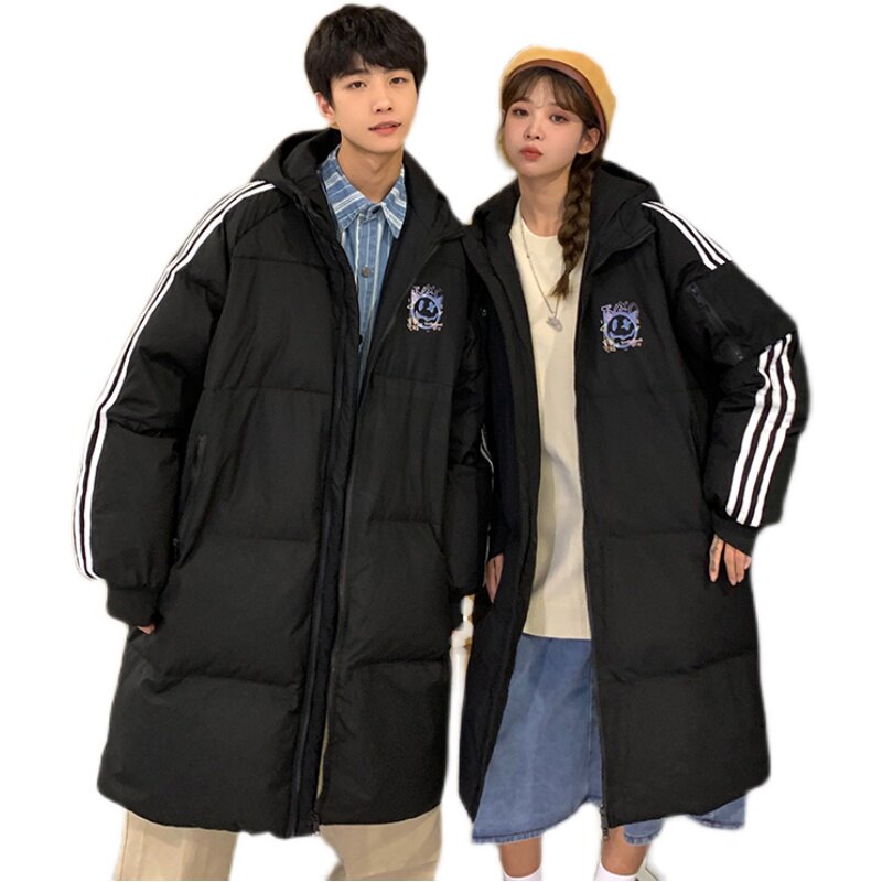 冬季热卖款青少年大码情侣休闲宽松加厚中长款连帽羽绒服男YR2188,男装羽绒服,电商B226-2（原B217-2）