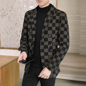 秋冬季新款主推高品质男士毛呢大衣短款西服上衣外套N712P130图片