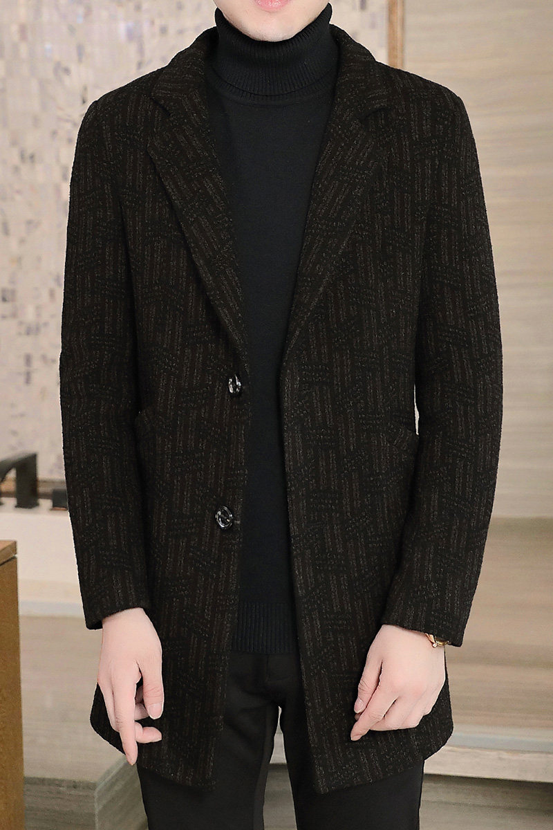 秋冬季高品质新款毛呢大衣中长款修身风衣外套上衣N726,男装毛呢大衣,电商B226-2（原B217-2）