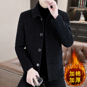 冬季新款直播加棉翻领加厚夹克毛呢大衣短款外套A72P140图片
