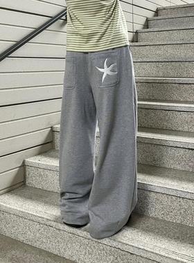 25秋 THE COLDEST MOMENT 海星贴布刺绣口袋宽松卫裤休闲运动长裤