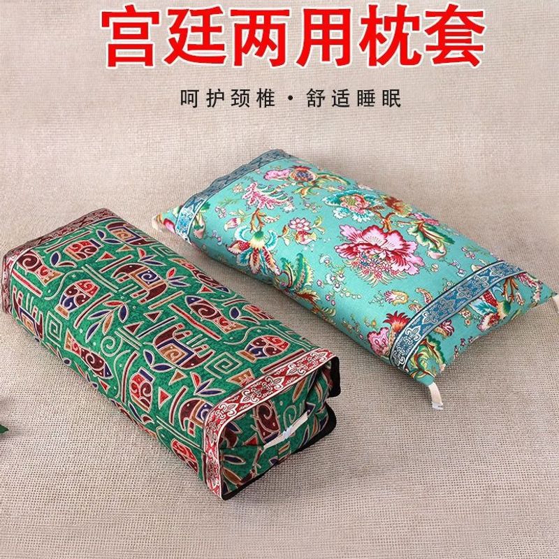宫廷枕头老粗布枕套加枕芯高低可