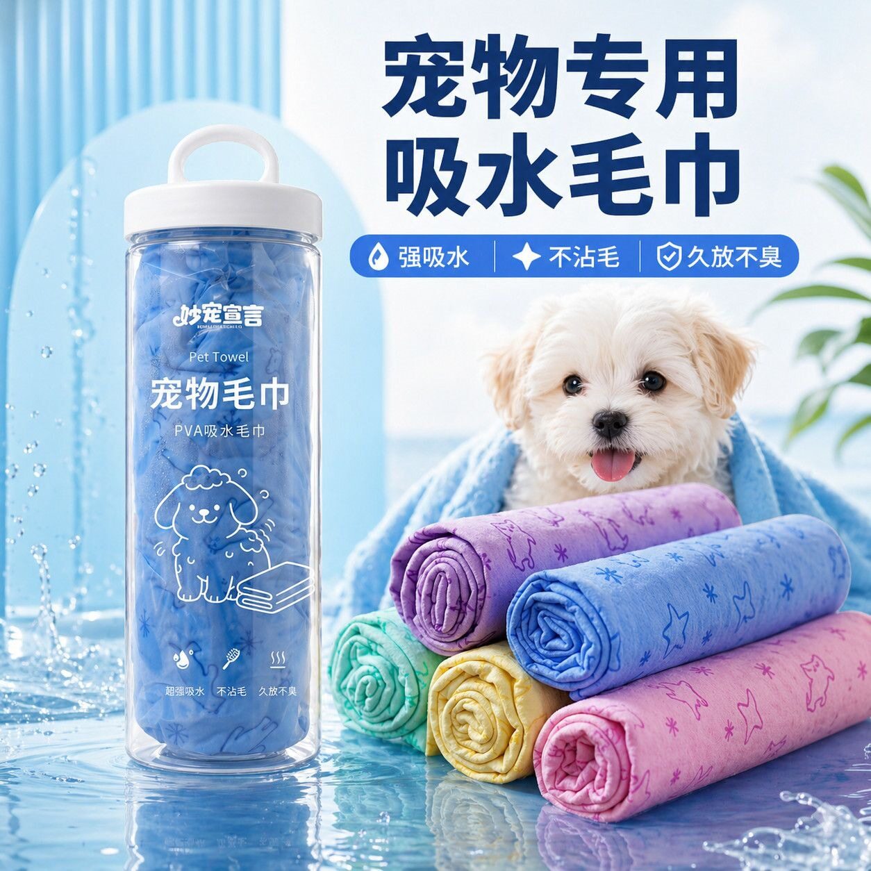 宠物速干狗狗吸水洗澡猫咪鹿皮浴