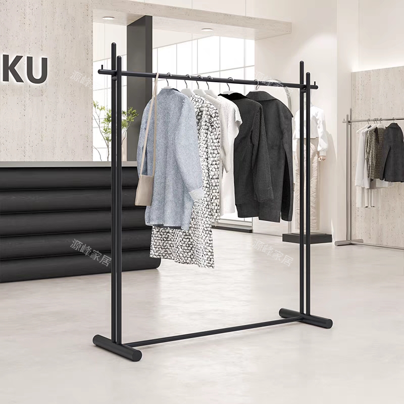 亚光黑网红款中岛架展示架服装店