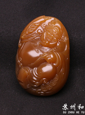 时尚惜玉和田玉财神爷手把件