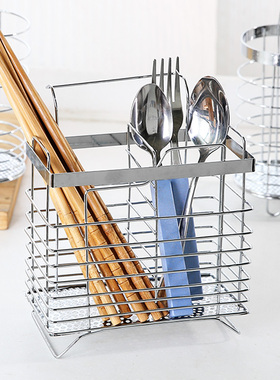加厚不锈钢筷子筒家用筷子收纳盒筷子笼壁挂式厨房刀架勺子置物架