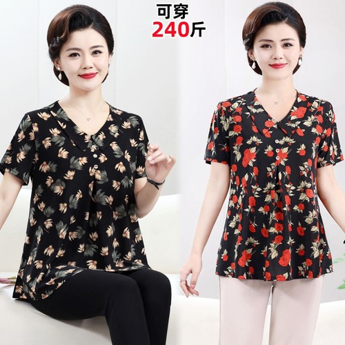 遮肚子加肥大码夏装弹力短袖上衣