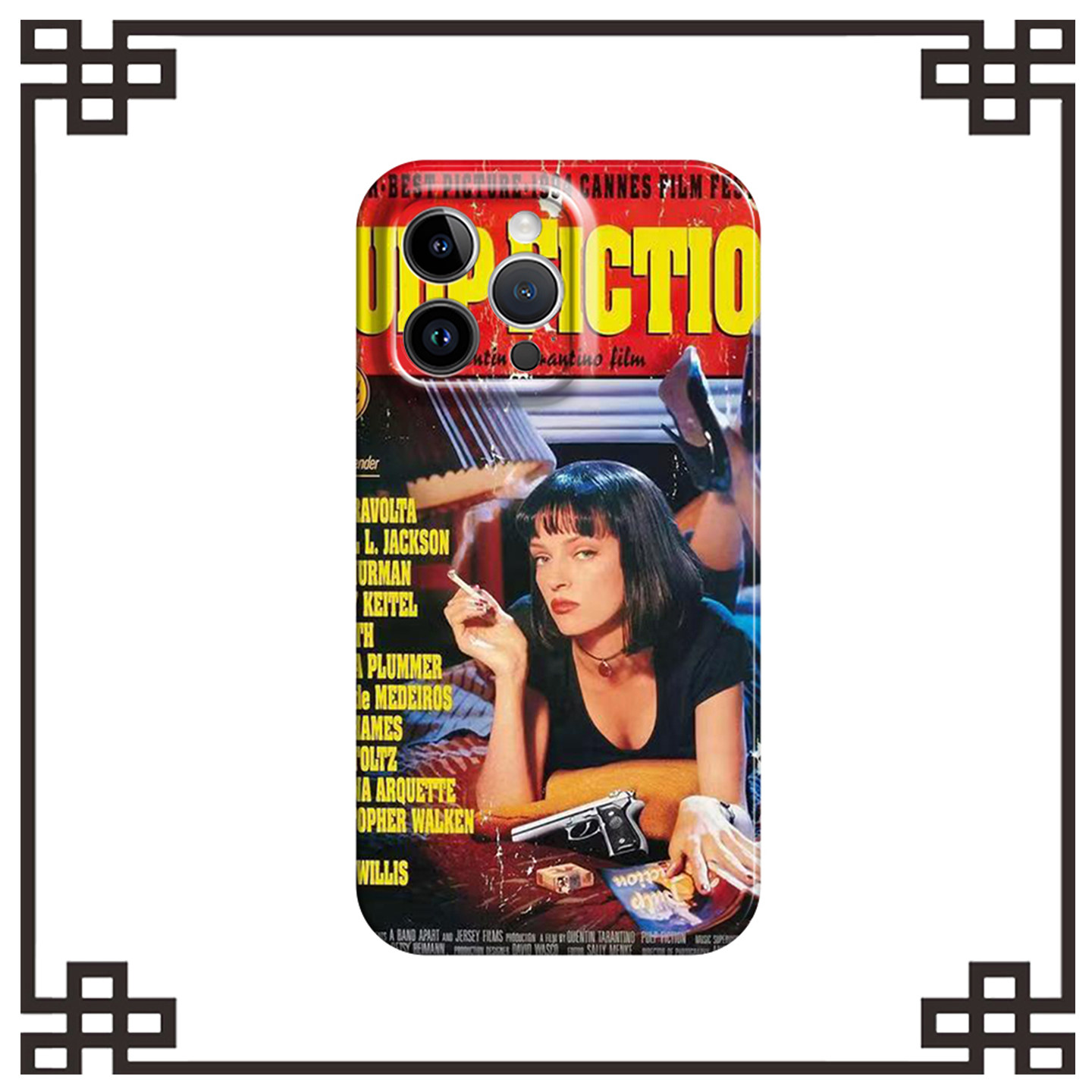 复古海报低俗小说恶搞电影适用iphone17promax菲林手机壳苹果16华为p70vivox300软红米k80note14小米15一加13