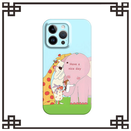 卡通动物家族适用iphone17promax菲林手机壳苹果16华为p70nova7vivos30iqoo12软红米k80note14小米15一加13硬