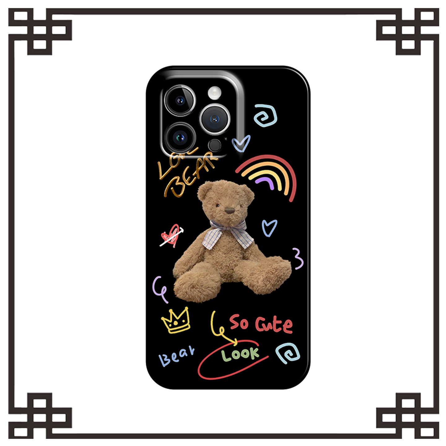 土酷可爱小熊适用iphone16promax菲林手机壳15苹果17华为p70畅享80荣耀400vivos30iqoo13软红米k60note14全包