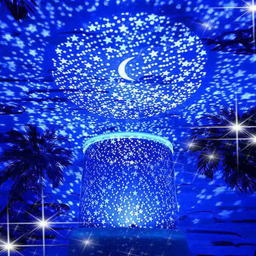 送女生满天星卧室旋转小夜灯