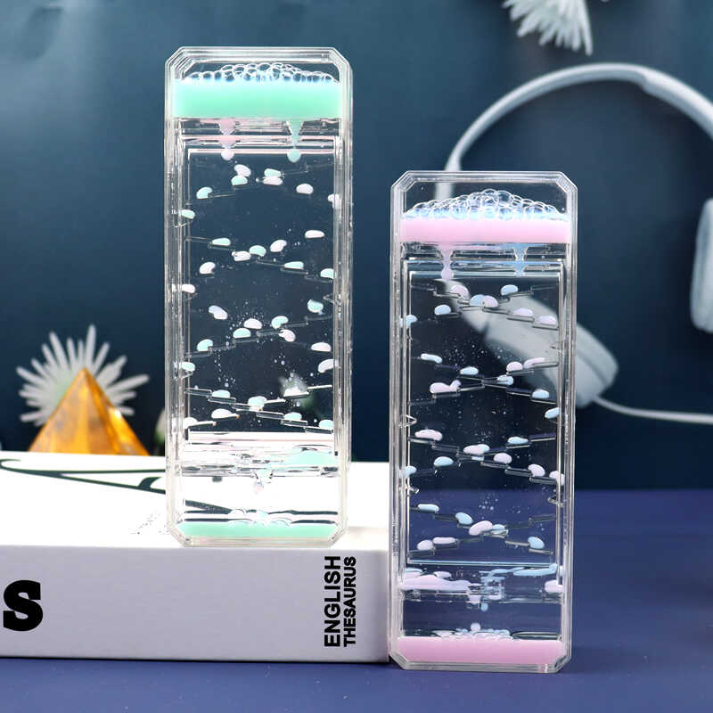 沙漏计时器儿童流沙瓶摆件液体滑梯梯楼梯网红油滴个性可爱礼物