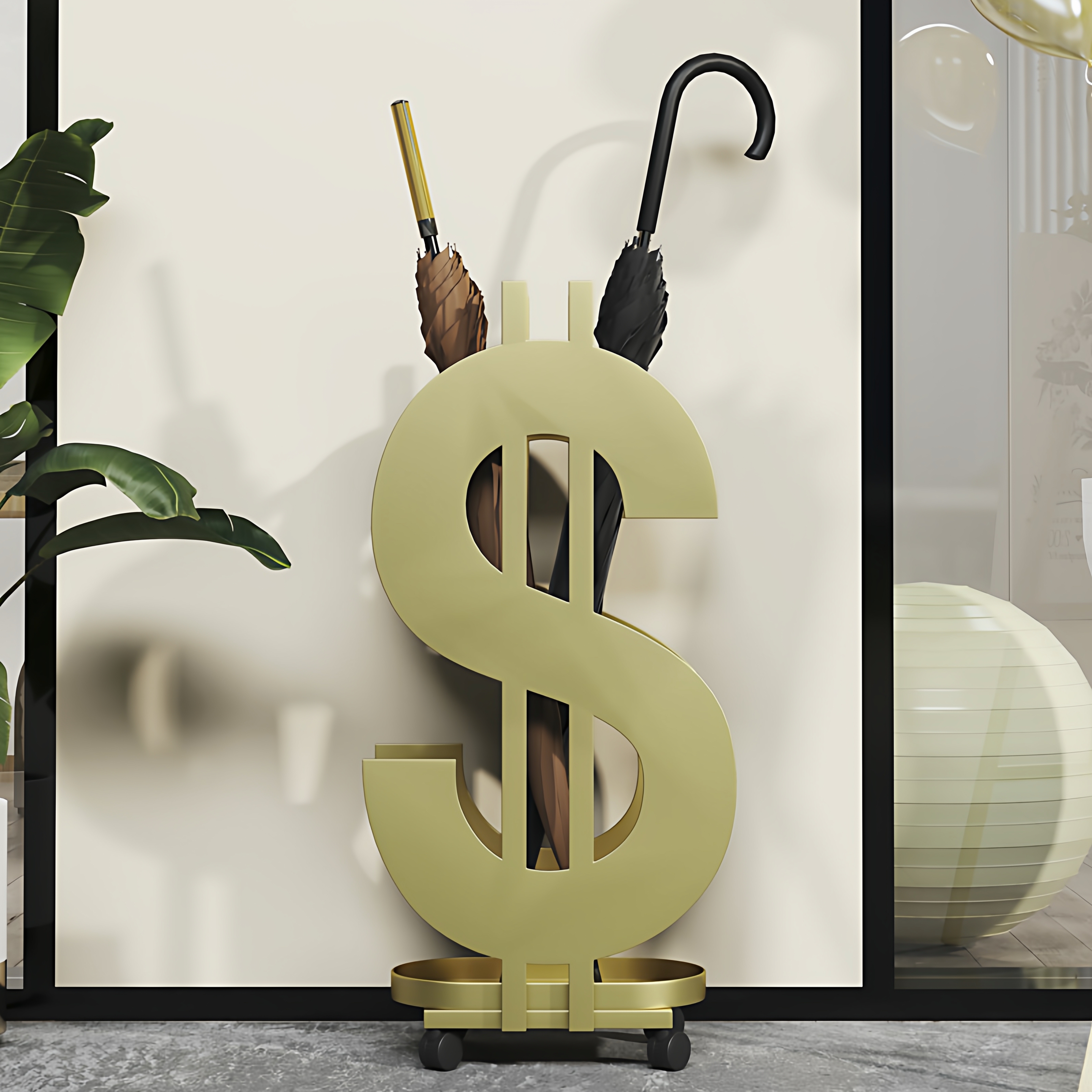 创意招财落地摆件小型雨伞收纳架