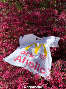 【官方正品】WorkAholic恶搞麦当劳短袖T恤男女休闲嘻哈街头国潮