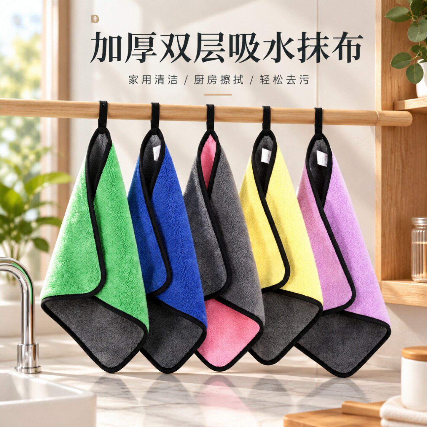 厨房商用吸水不掉毛抹布