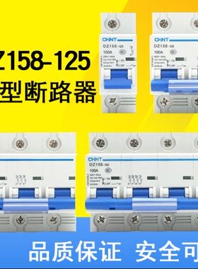 正泰家用空气开关断路器DZ158-125  1P/2P/3P/4P 63A80A100A125