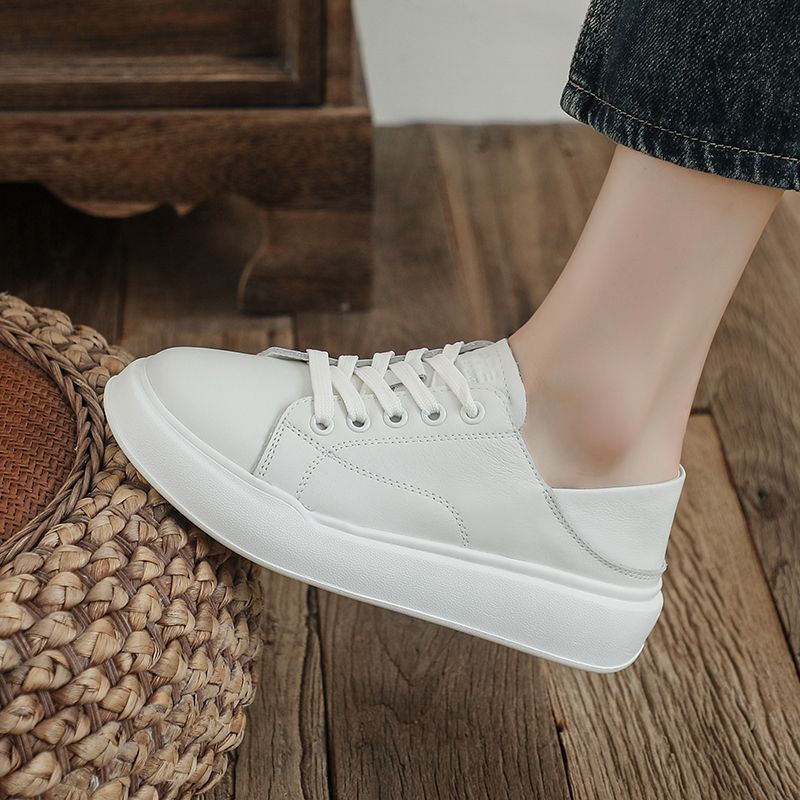 板鞋休闲单鞋头层牛皮小白鞋百搭