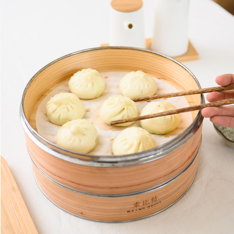 蒸笼手工家用加深竹金属包边