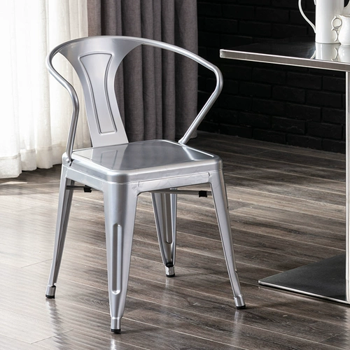 Железный металл из нержавеющей стали Цветный обеденный стул кофейня бар минималистский планировщик простые лофты промышленного стиля заднего стула