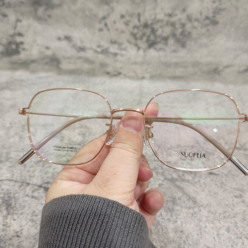 52mm近视眼镜框方圆超轻镂空钛