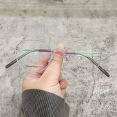 51mm多边形超轻钛近视眼镜框女金丝防辐射蓝光配眼睛小红书粉色白